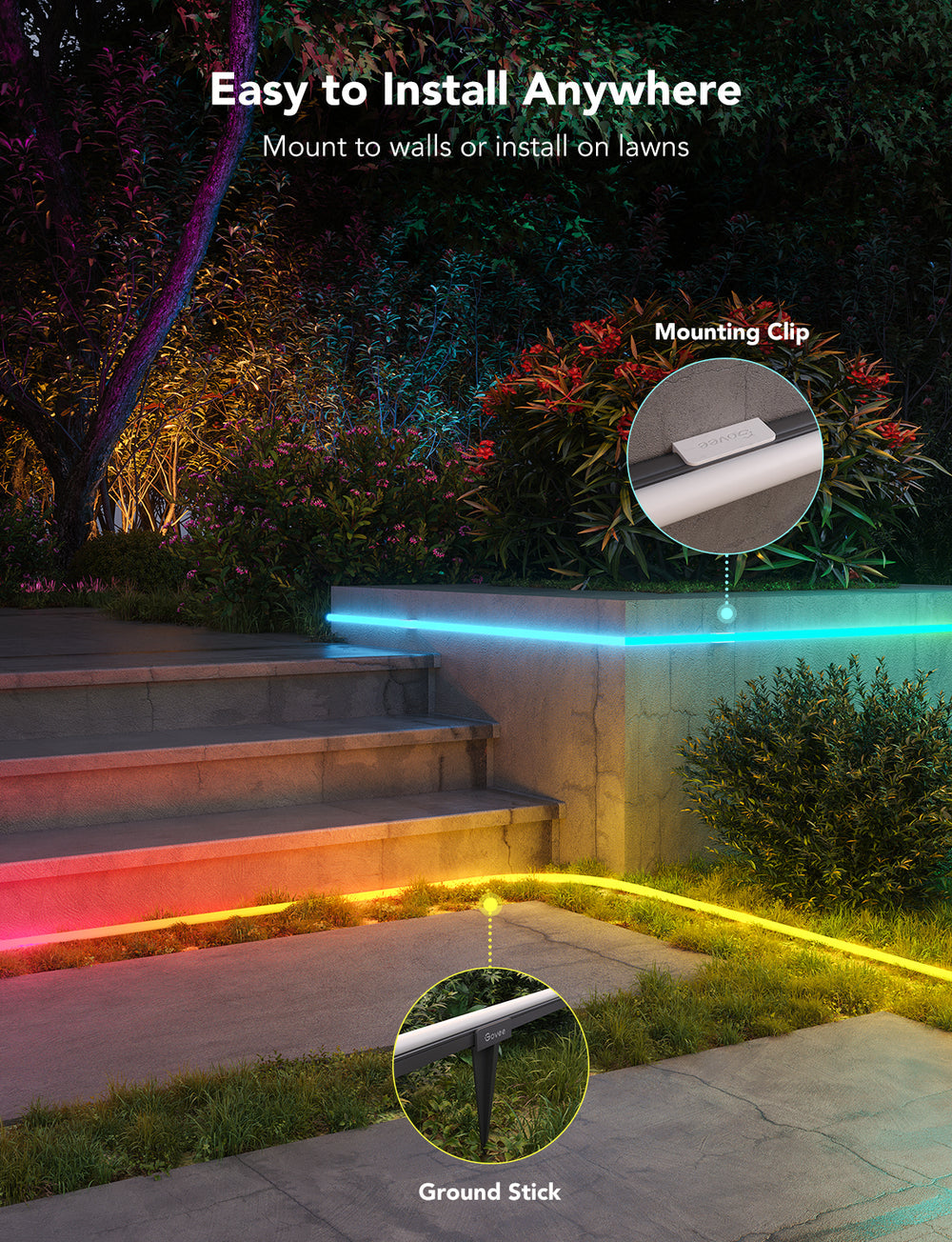 GOVEE RGBIC OUTDOOR NEON STRIP LIGHTS
