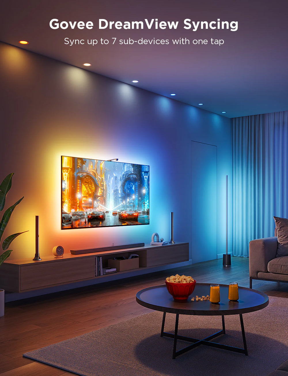 GOVEE TV BACKLIGHT 3 LITE KIT WITH STRIPLIGHT AND LIGHT BAR