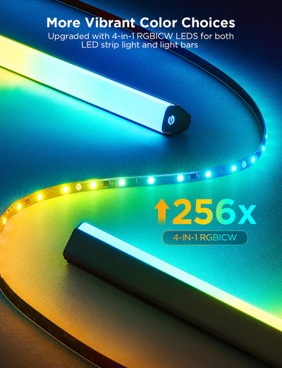 GOVEE TV BACKLIGHT 3 LITE KIT WITH STRIPLIGHT AND LIGHT BAR