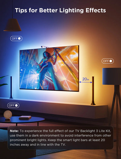 GOVEE TV BACKLIGHT 3 LITE KIT WITH STRIPLIGHT AND LIGHT BAR