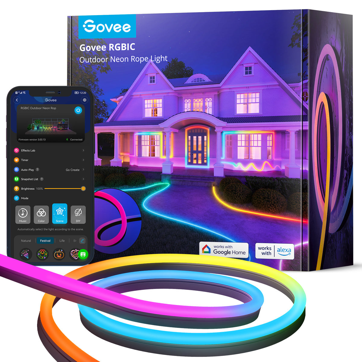 GOVEE RGBIC OUTDOOR NEON STRIP LIGHTS